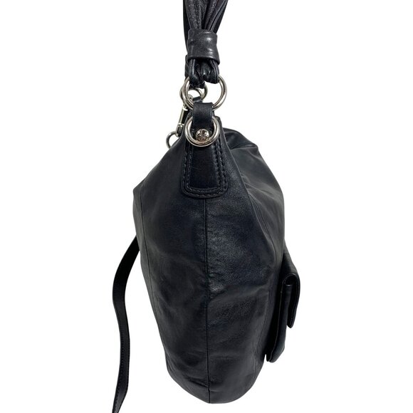 COACH Kristin Black Leather Hobo Shoulder Handbag 14783, Extra Strap, No Tag - Picture 7 of 11